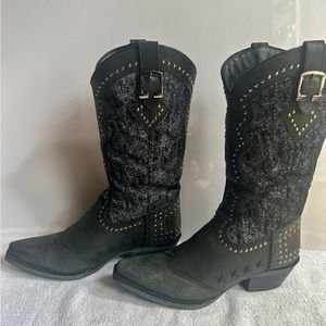 Laredo Size 7 Black/Grey/Leather Harlow Boots